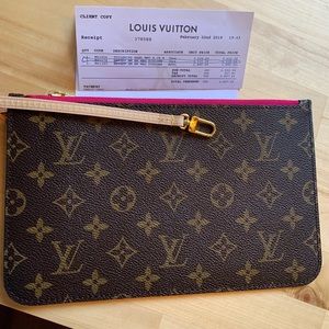 Neverfull Monogram MM Pochette pouch pink